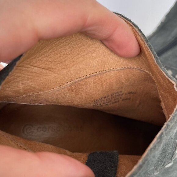 corso Como Gray Suede Studded Heeled Ankle Boots Womens 8.5 - Picture 5 of 8